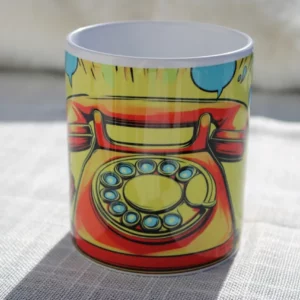 mug téléphone vintage