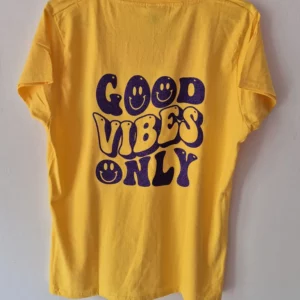 tee shirt good vibes only pailleté