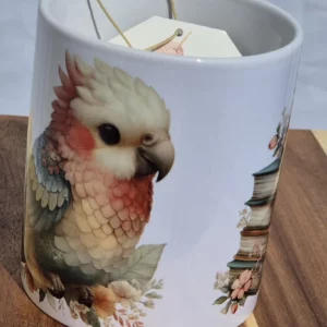 mug livre et oiseau